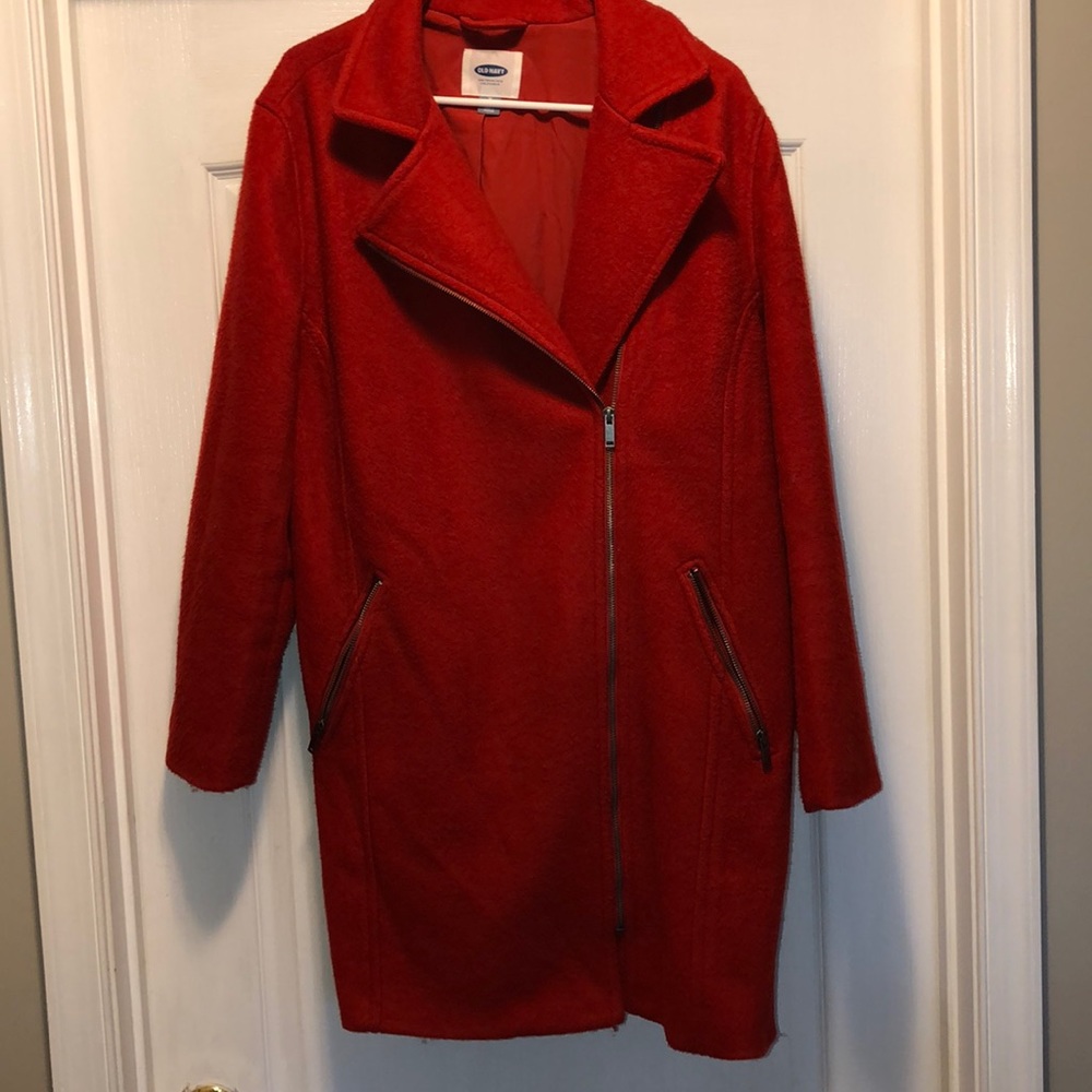 Burnt orange winter pea coat